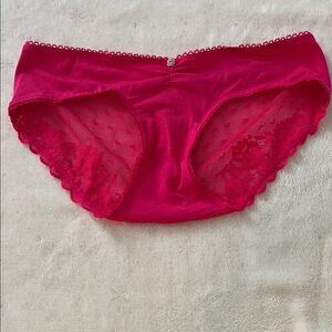 Women’s Hot Pink Lace and cotton Bikini Panty